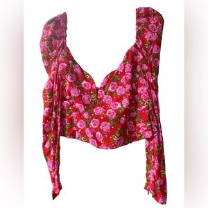 BNWT ZARA Ruched Floral Top